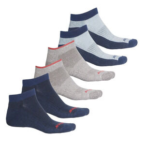 Dickies Men Performance-Outdoor No-Show Socks 6 Pairs Sz 6-12 Blue Assorted NEW